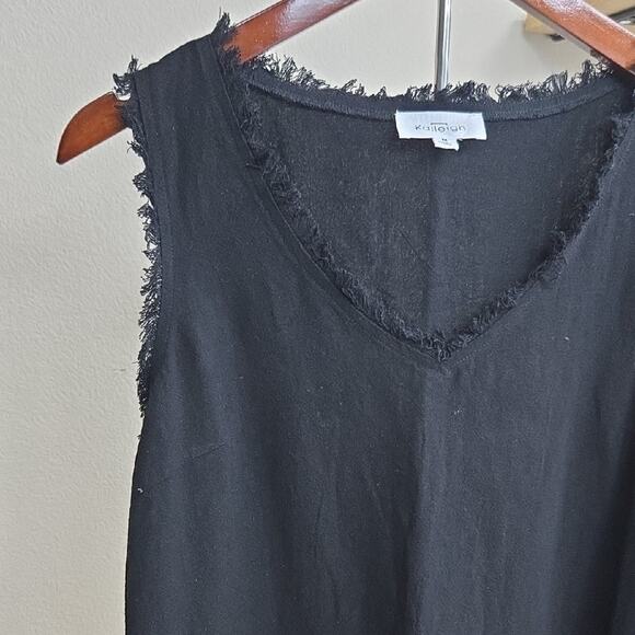 Anthropologie Kaileigh Black Linen Blend Sleeveless Tank Top – Size M - Picture 3 of 8